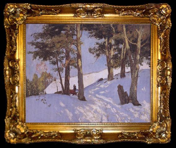 framed  Maurice cullen Logging in Winter,Beaupre (nn02), ta009-2